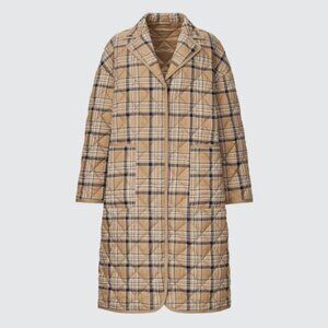 Uniqlo : C PUFFTECH (Warm Padded) Oversized Coat size XS in 32 Beige Plaid